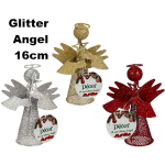 Christmas Glitter Angel 16cm, Assorted  